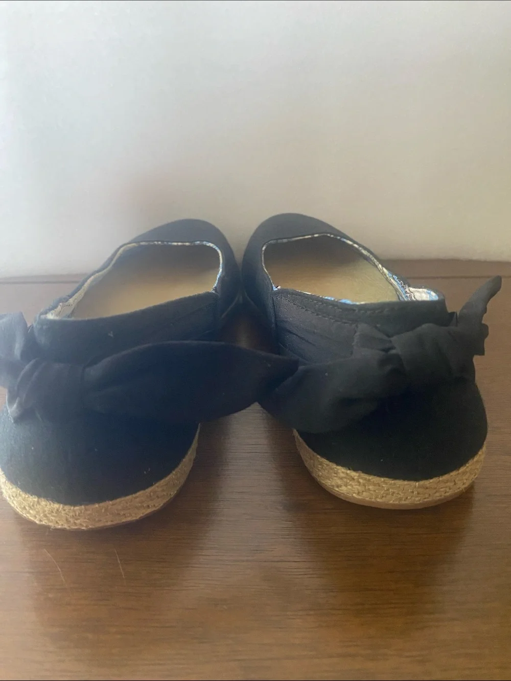 UGG Black Espadrille Ballet Flats with Jute Sole Size 7 Open Box